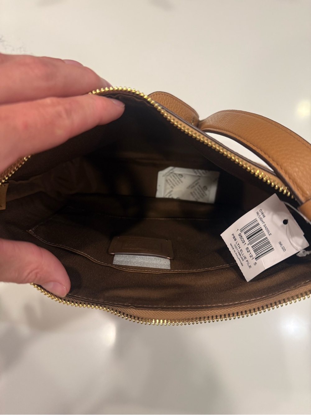 Coach Ellie File Bag (01648) Pebbled Leather in Light Saddle Brown - Picture 4 of 7